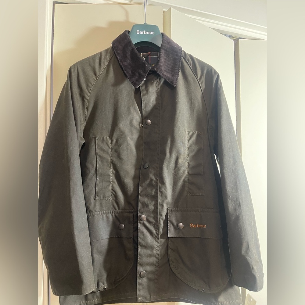 Barbour boys Beaufort size L wax jacket